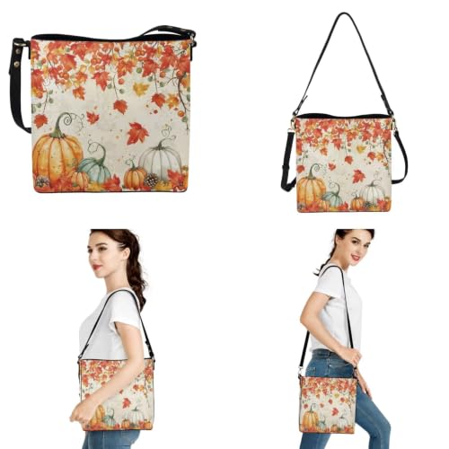 Image of HUGS IDEA Leather Purses and Handbag for Women Bucket Bag with Wrist Wallet 2 Packs