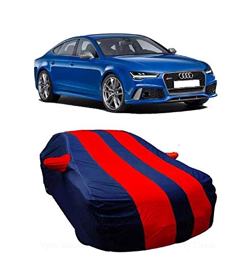 MELVIS Water Resistance Car Body Cover for Audi RS7 Red Stripes Without Mirror Pockets