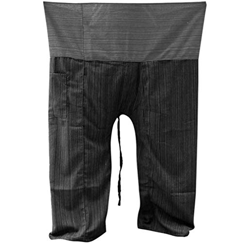 Pantalon de pêcheur thaïlandais 2 tons en coton léger et confortable taille unique