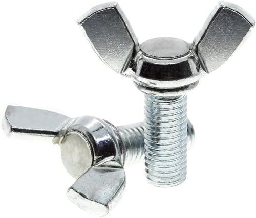 TOP-VIGOR 10Pcs Wing Bolts Wing Screws, M8*16mm Wing Butterfly Bolts Butterfly Screws, Butterfly Wing Screws Bolts, Thumb Hand Screws for Machine Fastener Machinery Equipment