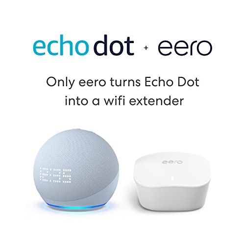All-New Echo Dot (5Th Gen) With Clock Cloud Blue With Eero Mesh Wifi Router #TOP7