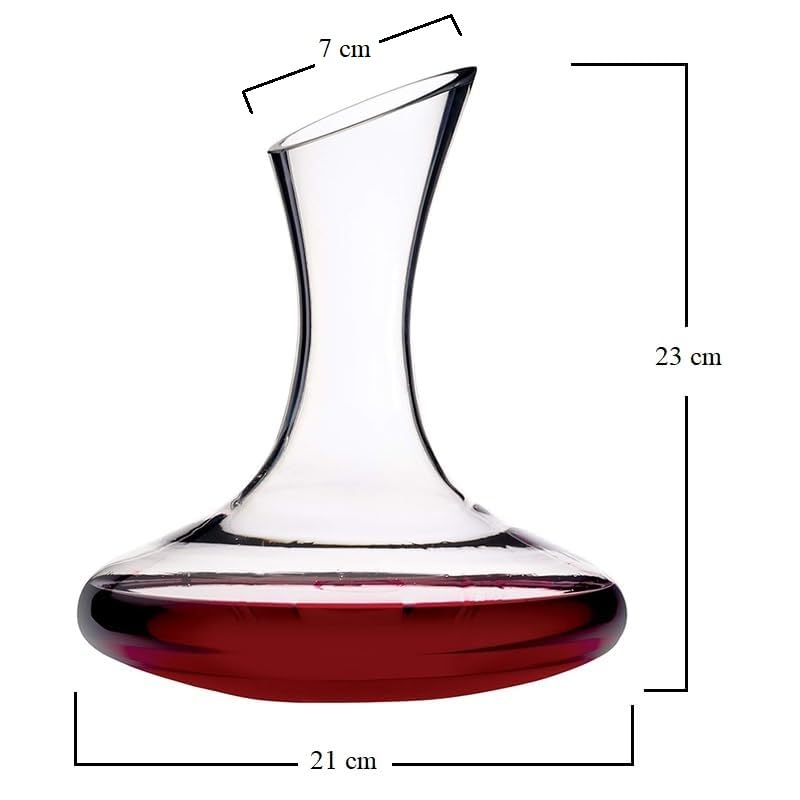 Virsus Decanter in Vetro per Vino DE018, Capacità 1,4 Litri, Misura 21x23 cm, Caraffa Trasparente senza Piombo, Aeratore per Vino, Accessori per Sommelier, Regalo per Feste ed Eventi