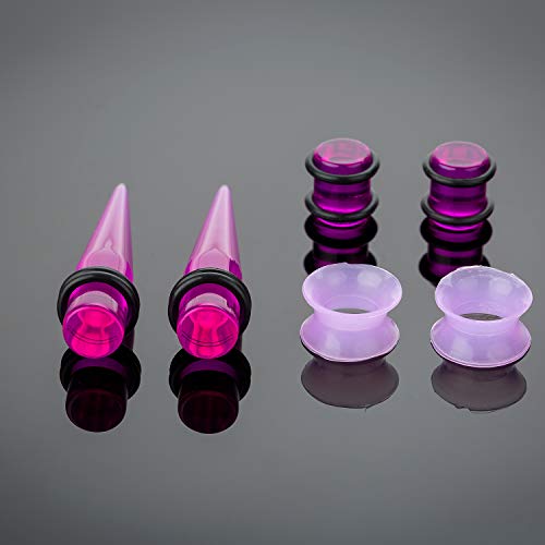 image for CABBE KALLO CABBE 50pcs Ear Stretching Kit Silicone Tunnels Acrylic Ta