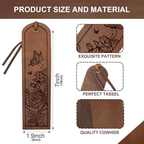 MAYJOYDIY 4Pcs Flower Butterfly Leather Bookmark - Image 2