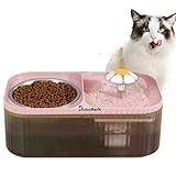 BohoBark Cat Water Fountain, Cat Feeding & Watering Supplies 2 in 1 Water Fountain + Water Feeder Stylish Pack of 1 (Pink Water Fountain)