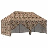 Gazebo pop-up con 4 pareti laterali, 3 x 6 m, motivo bosco mimetico