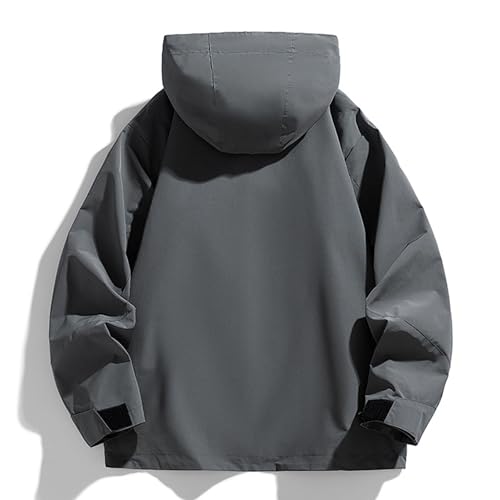 Men's Lightweight Windproof Hiking Jacket Waterproof Stand Collar Hooded Coat Packable Raincoat for Golf Running2