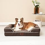 EHEYCIGA Orthopädisches Hundebett Grosse Hunde, 112x81cm, Memory Foam Hundekorb XL, Waschbar Hundesofa Wasserdicht rutschfest, Hundecouch mit Hohem Rand, Braun