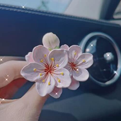 Zcargel Pink Flower Aromatherapy Diffuser Clip, Peach Blossom Air Conditioner Air Outlet Clip Air Outlet Perfume Diffuser Clip Cute Car Interior Decor Accessories #TOP2