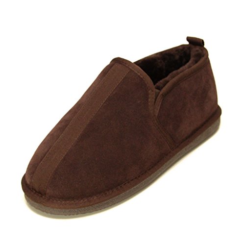 Zapatillas de piel de oveja con suela rígida y ligera, color Marrón, talla 42 1/3 EU