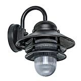 KASTLITE Nautical Outdoor Wall Light, Black Finish, Clear Lens, 13" x 10"