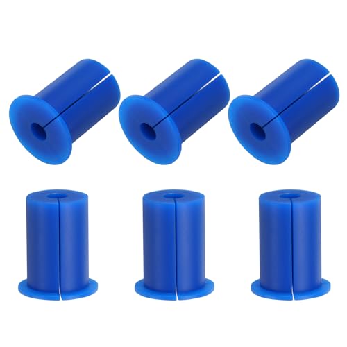 uxcell 6Pcs Wall Grommets for Cables 1 Inch Silicone Cable Wall Bushing Feed Through Cable Routing Kit Wall Cable Pass Through for Ethernet with 8.5mm Hole, Blue(Outer Dia: 32.1mm)