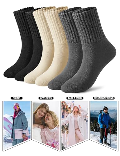 Boot Socks for Women Winter Wool Solid Thick Warm Socks Crew Socks Christmas Gift4