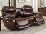 THSUPER Top Grain Leather Power Recliner