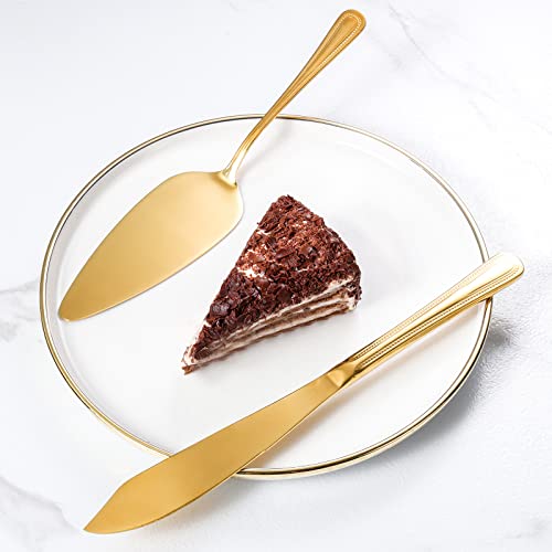 Ervilo Cake Knife And Server Set, Cake Serving Set, Cake Pie Pastry Servers, Stainless Steel Cake Cutting Set Perfect For Birthday, Wedding, Parties And Events. #TOP6