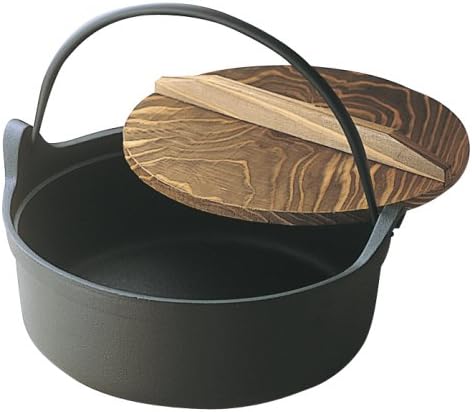 Oigen Casting, Seieido QNK01013 CA-13 Cast Iron, Japan 9.4 inches (24 cm) Cast Iron Cooking Pot, Black, Glossy Finish, 3.4 kg, With Lid