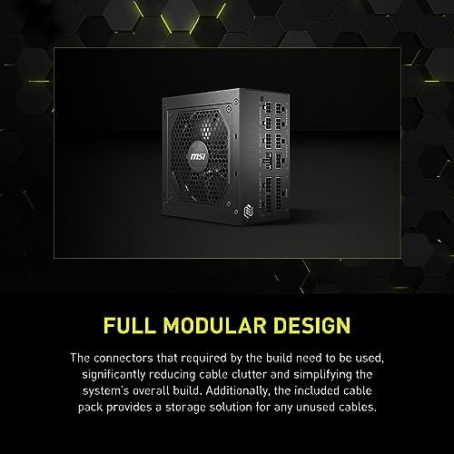 MSI MAG A750GL PCIE5, Fully Modular Compact Gaming 750W Power Supply, 80+ Gold, ATX 3.1 & PCIe 5.1 Ready, Native Dual-Color 12V-2x6 Cable, 10 Year Warranty — view 10