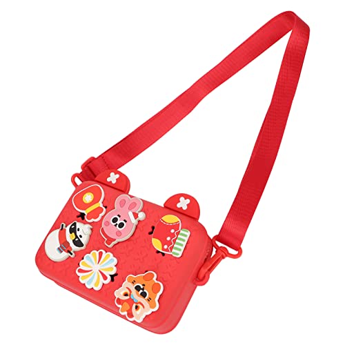 Custodia per Fotocamera per Bambini Compatibile con la Maggior Parte dei Giocattoli per per Videocamera per e Accessori Decorazioni per Cartoni Animati Rosso