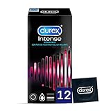 PRESERVATIVOS CON MÁS GROSOR Durex Preservativos Intense Orgasmic con Puntos y Estrías - 12 Condones