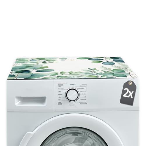 Tabletop - Set di 2 tappetini antiscivolo per lavatrici, 60 cm, con finitura in tessuto ritagliabile, tappetino in gomma come copertura per lavatrice, lavabile in asciugatrice, accessorio