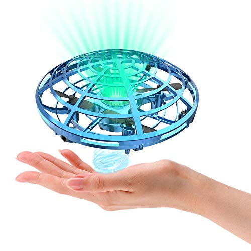 UFO Drone for Kids or Adults, Hands Free Mini Drone, Easy Indoor Small UFO Flying Drone Toys for 6, 7, 8, 9, 10, 11,12 Boys and Girls(Blue).
