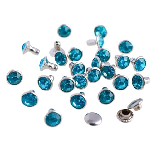 100 Sets Spikes for Crafts 6mm6/8mm Glass Rivets Rhinestone Glitter