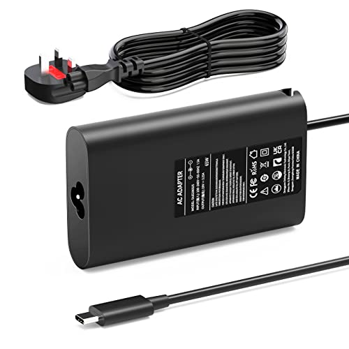 65W USB C Laptop Charger Compatible with HP Spectre X360, Elitebook x360 1030 1040 G3 G4, Chromebook, ProBook 430 450 G5 G6, Envy, Elite x2, Split x2 Type C Travel Power Supply Adapter