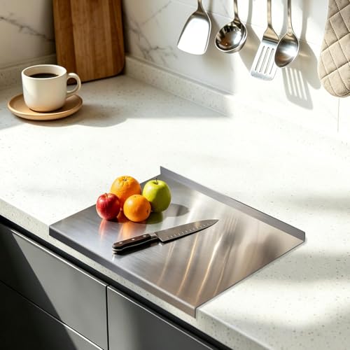 Tabla de cortar de acero inoxidable para cocina, carne, repostería y verduras 3