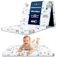 Klappmatratze Faltbare Reisebett Baby Matratze 60x120 cm - Faltmatratze für Kinder Gästematratze klappbar Babymatratze Bodenmatratze Schlafmatratze und Reisematratze Afrika