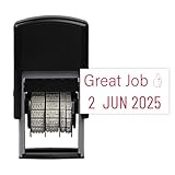 Custom Date Stamp Personalized Signature Logo Stamp with Date Self Inking Signature DD MMM YYYY Stamper for Business 1 Line Name Text with Date Choose from Multi Fonts & Colors