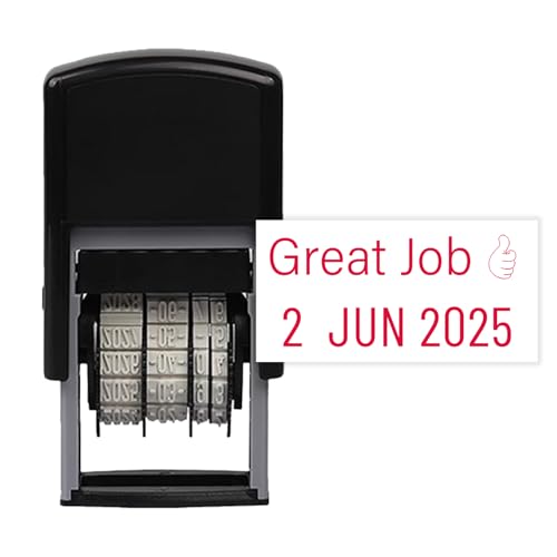 Custom Date Stamp Personalized Signature Logo Stamp with Date Self Inking Signature DD MMM YYYY Stamper for Business 1 Line Name Text with Date Choose from Multi Fonts & Colors