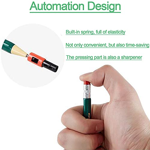 Yeastoy 85 Pcs Solid Carpenter Pencil Set Includes 5 Construction Pencils Deep Hole Woodwork Marking Pencil With 80 Refills, Mechanical Pencil For Woodworking Architects #TOP2