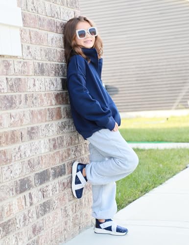 Image of Arshiner Girls Half Zip Sweatshirt Fleece Quarter Zip Pullover Sweatshirts | Fall Fashion Clothes for Teen Girls with Thumb Hole for 5-16 Years