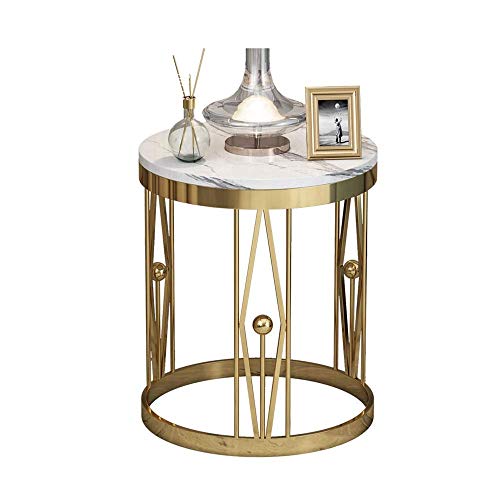 Table basse décontractée stable et facile à nettoyer en marbre blanc pour petits espaces - 2
