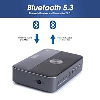 August MR285 Bluetooth 5.3 Sender Empfänger mit Akku, NFC für 2 Kopfhörer – Ansicht 2