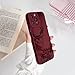 NITITOP Compatible with iPhone 14 Pro Max Case Cute Aesthetic Butterfly Pattern for Women Girls Soft TPU Shockproof Stylish Full Camera Protective Phone Cover - Wine Red