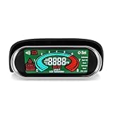 BYYOUIV Digital Tachometer RPM Gauge 12V/24V for Gas & Diesel Engines, LCD Display with Speed/Voltage Alarms