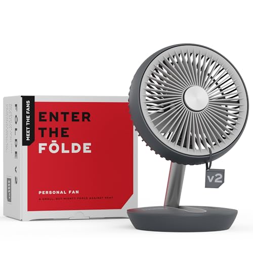 Image of NUUK Folde V2 Personal Rechargeable Fan For Travel|Folds 180° & Fits In Any Bag|Cordless,7-Inch|16 Hr Run Time,4 Wind Speeds|Super Silent BLDC Motor|For Hiking,Picnics,Beach,Camping
