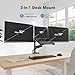 HUANUO Dual Monitor and Laptop Mount for Max 32” Monitor and 17” Laptop, Adjustable Arm with Tilt, Swivel and Rotation, Dual Monitor and Notebook Stand with VESA Bracket 75/100 mm