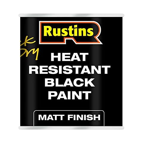 Rustins Heat Resistant Black Paint 500ml Cover
