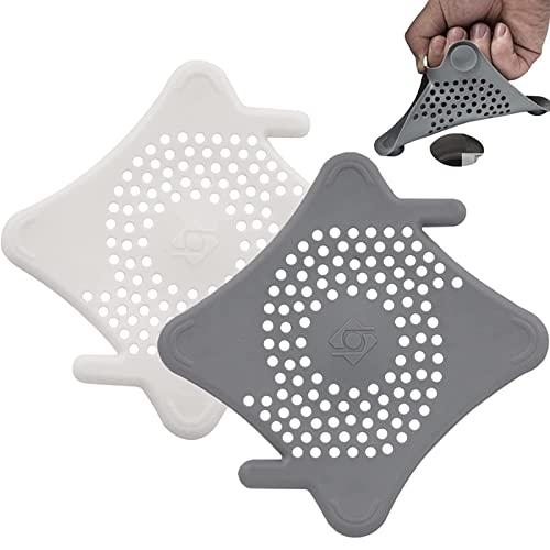 2 Pcs Fregadero de Silicona, Filtro de Desagüe de Ducha, Protector de Drenaje para Ducha de Cocina, Colador de Desagüe de Silicona de Cocina para Ducha, Baño y Fregadero Cover