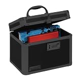 Vaultz Combination Lock Box - Pack of 1-10 x 7.25 x 7.75 Inch Standard Safe with Key and Combo Lock for Important Documents, Medicine & Money - Tactical Black