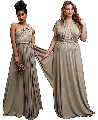 Taniri Infinity Kleider für Brautjungfern - Umstands- & Weihnachtskleid - Brautjungfernkleid für Hochzeit, Light Taupe, Einheitsgröße