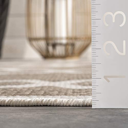 Nuloom Gina Lattice Indoor/Outdoor Runner Rug, 2' X 8', Taupe #TOP7