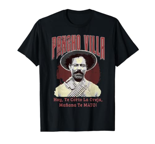 Mexican Revolution General Pancho Villa T-Shirt T-Shirt, Men, Black, 3X-Large