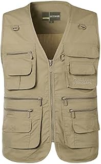 KTWOLEN Men's Fishing Vest Quick Dry Casual Outdoor Vest Safari Breathable Photography Camping Hunting Waistcoat with Multi-Pockets