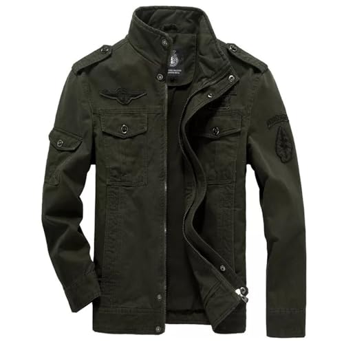 Veste aviateur homme col montant contre le vent blouson bomber militaire en coton