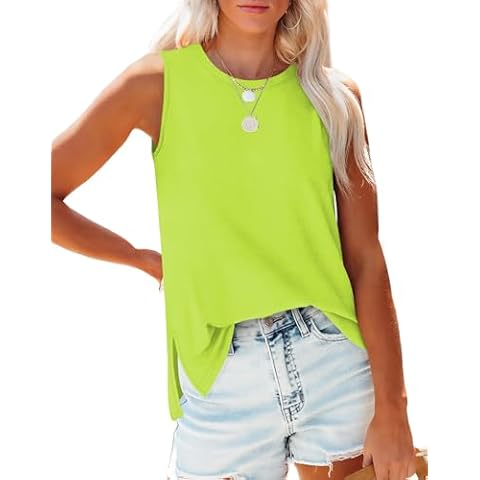 Zyyfly Cute Tank Tops for Women Womens Muscle Tank Summer Clothes for Women neon Green Tank top Women XL Cover