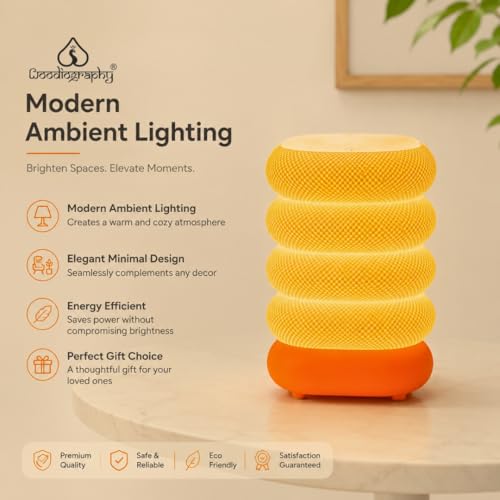 Image of Handcrafted Wooden Table Lamp, Minimalist Lighting for Bedroom, Living Room & Office, Eco-Friendly Desk Lamp, LED Bulb Compatible, Rustic Home Decor Accent Light (Minimalist)
