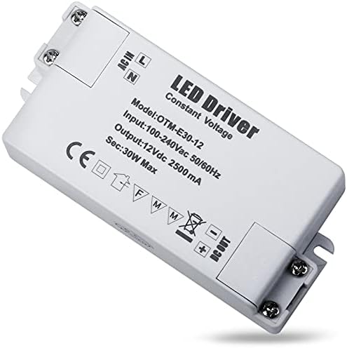 REYLAX® 1 szt. przetwornik 12 V 30 W 2500 mA, transformator przełączający AC na DC, zasilacz stałego napięcia, zasilacz niskiego napięcia do zastosowań LED